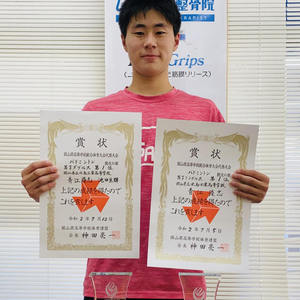 2冠　青江優志選手　再び優勝報告にきてくれました